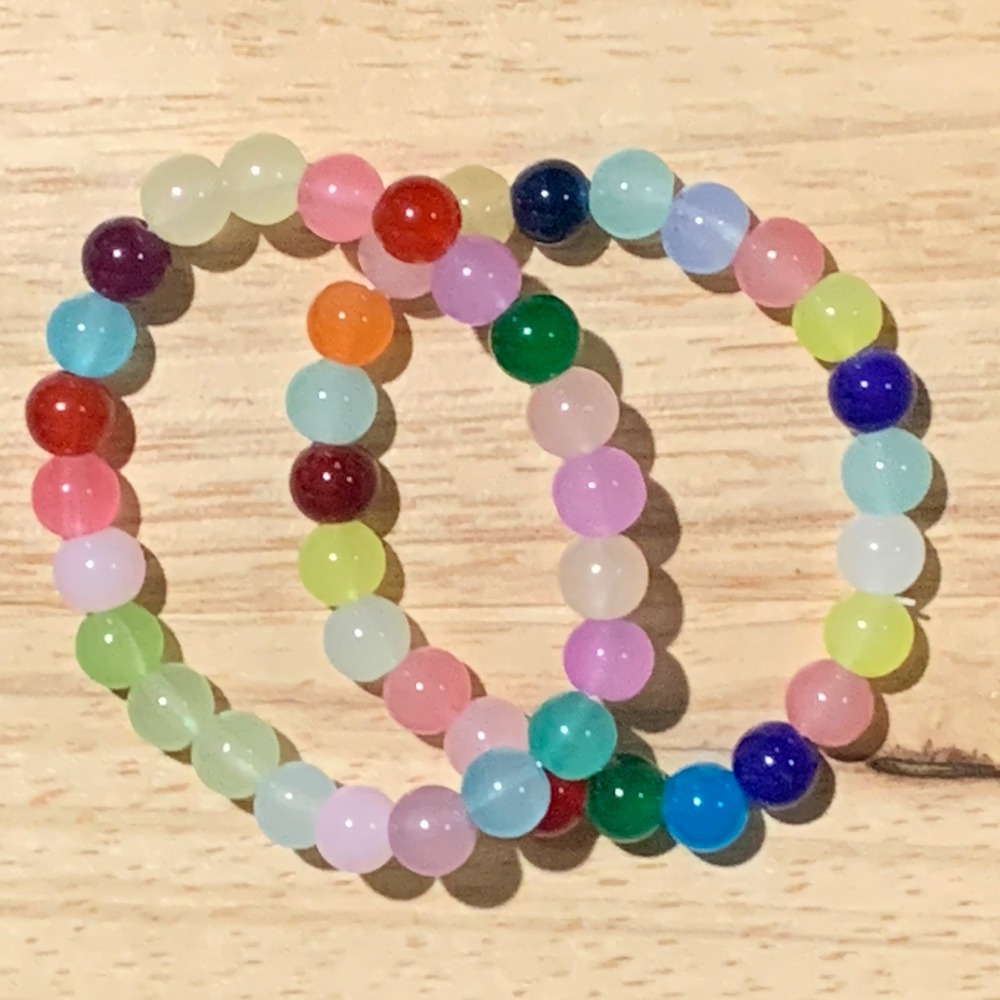 New Handcrafted Glass Bead Bracelet Set Stretch Multicolor‎ Bracelet Gift Boho